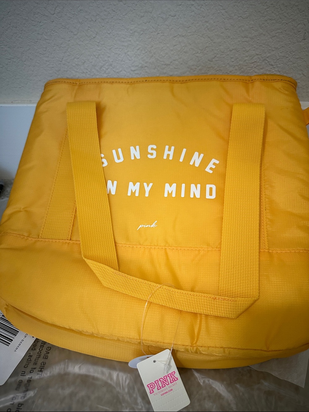 PINK Victoria's Secret Yellow 'Sunshine On My Mind' Tote